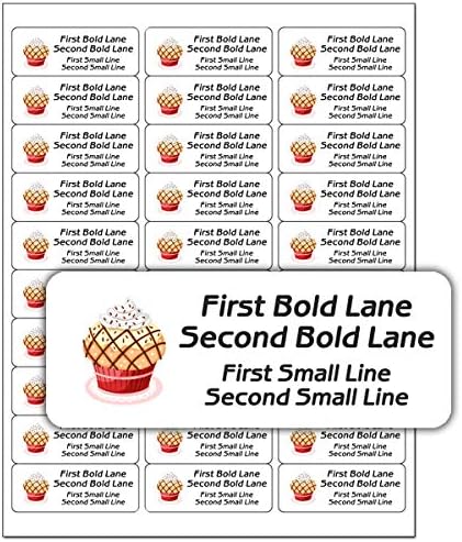 Cupcake Bakery Personalized Return Address Mailing Shipping Labels, Gift Sticker, Business Card, Thank You Message, Web Site Advertising, Personal Information (Label-07, 450 Labels on 15 Sheets)