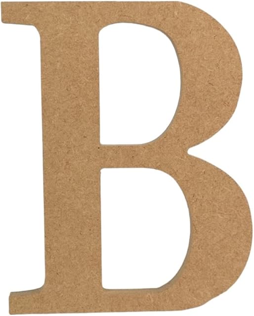 MDF Letter 5" / 12.5cm Height Raw 9mm 3/8" thick (PLYBOX BASICS COLLECTION ) Wooden Letters and Numbers for Art Crafts, Party, Bar, Lettering, Quotes, Signs, Single Piece (B)