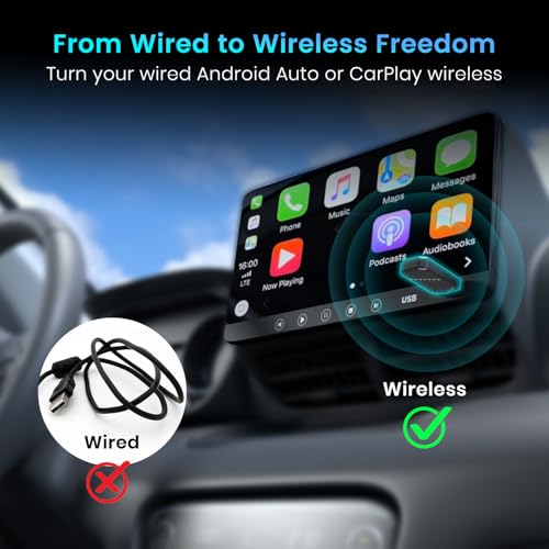 Image of Portronics Tune, 2-in-1 Wireless Car Receiver, Converts Wired Auto Android & CarPlay to Wireless, Bluetooth Connectivity, Only for Cars with OEM Installed Wired Android Auto /CarPlay, 6 Months Warranty