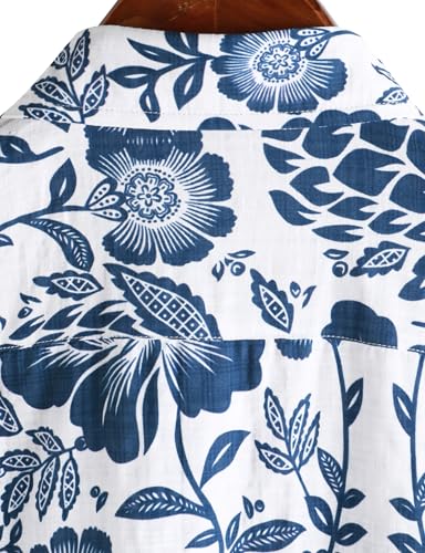 Image of VATPAVE Mens Casual Hawaiian Floral Shirts Short Sleeve Button Down Tropical Shirts Beach Summer Shirts