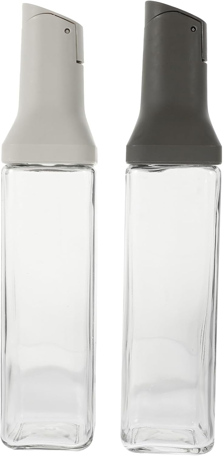 Ciieeo 2pcs Glass Oil Bottle Dispenser Induction Kitchen Vinegar Oil Pot Sprayer Easy Clean Restaurant Hotel