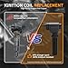 Pack 4 UF670 OEM Ignition Coil & Spark Plug - Compatible with Ford EcoSport Edge Escape Focus Explorer Fusion Mustang Taurus Lincoln MKC MKT MKZ - L4 2.0L 2.3L 2.5L - Replaces # CM5Z12029A, GN10621