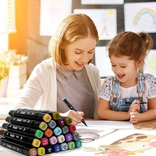 Image of HUBTURE Acrylic Paint Marker Pen Set - Metallic Colors Medium Point Tip - Non-Toxic Art Markers for Rocks, Ceramic, Glass, Wood, Fabric, Canvas, Mugs & DIY Craft Projects