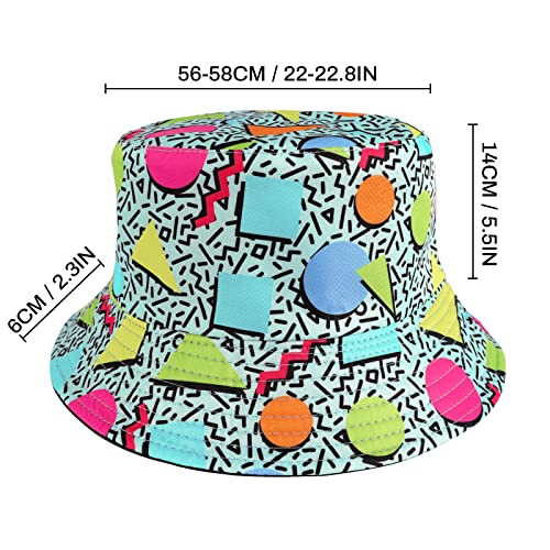 80S 90S Bucket Hat Teal Beach Hats For Men Women Fisherman Hat Summer Hats Funny Hats For Vacation Travel Beach #TOP1