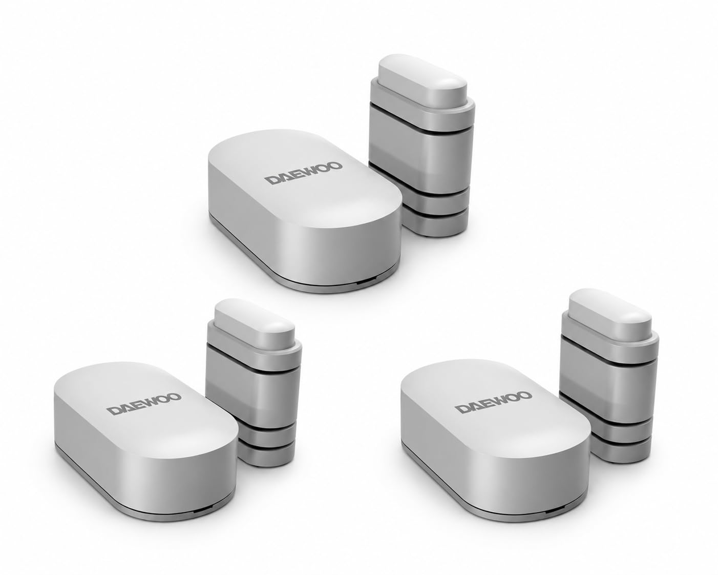 Daewoo Contacteur Porte Fenêtre Zigbee WDS502Z – Pack de 3 – Compatible Centrale Elite PA501Z – Alerte Instantanée – App Daewoo Home Connect – sans Abonnement