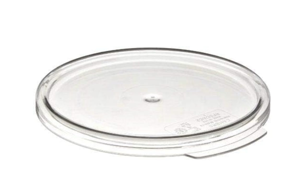 Récipient de conservation alimentaire rond transparent de 2 l avec couvercle, polycarbonate de qualité commerciale, empilable pour cuisine et restaurant