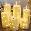 Fo32won Flameless Candles Battery Operated Flickering with Remote Timer 6 Pack Ivory LED Battery Candles Embedded Fairy String Lights Ambiance Lighting Pillar 3 x 456688 in
