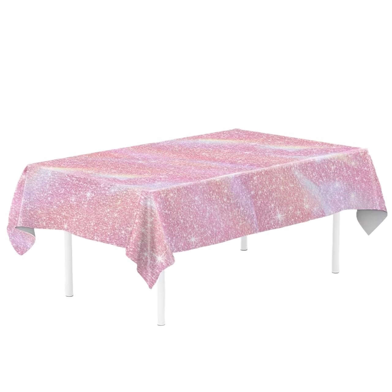 Disco Table Runner Purple Laser Tablecloth Glitter Birthday Decoration Wedding Party Pink Aluminum Film Large Tablecover(B,5pcs)