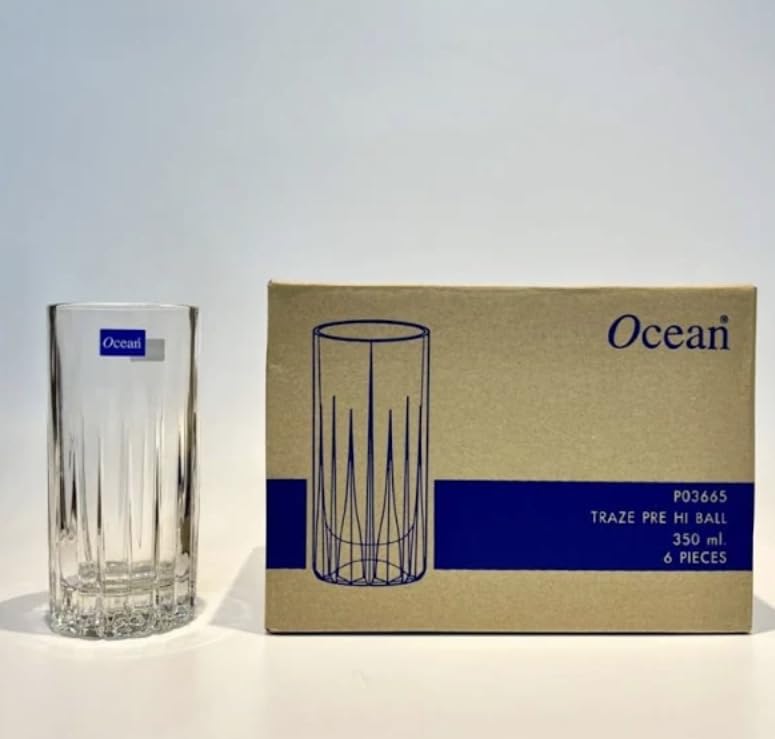 Highball Cocktail Crystal Glass 6 Pieces Cut Crystal Design