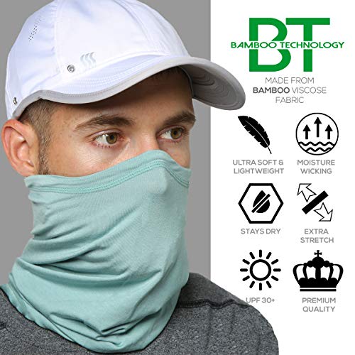 Saaka Sunguard Neck Gaiter. Face & Skin Protection. Breathable, Lightweight, Fully Adjustable (Seafoam) #TOP1