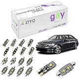ZIYO ZPL5041 -(20 Bulbs) LED Interior Light Kit Replacement for Mercedes Benz C Class W204 2008-2014 + License Plate Light Bulbs Package, Xenon White Dome Light Error Free