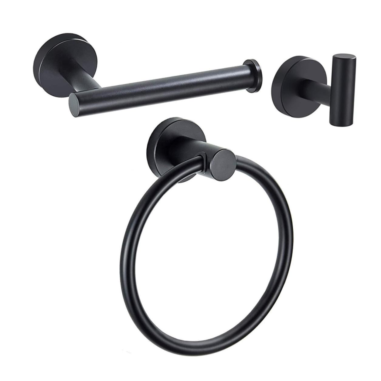 3 Piezas de Aro para Toallas de Baño en Acero Inoxidable Negro