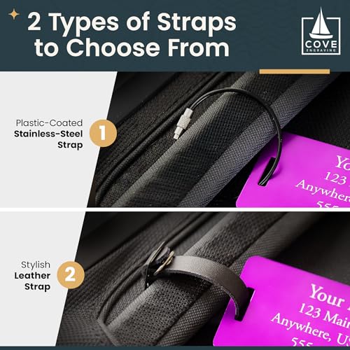 Two Custom Engraved Aluminum Luggage Tags (Black)4