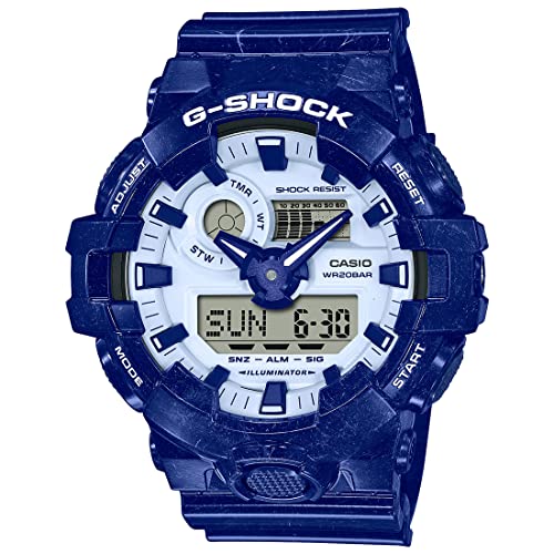 Casio G-Shock Watch - GA-700BWP-2ADR White Dial, Green Band