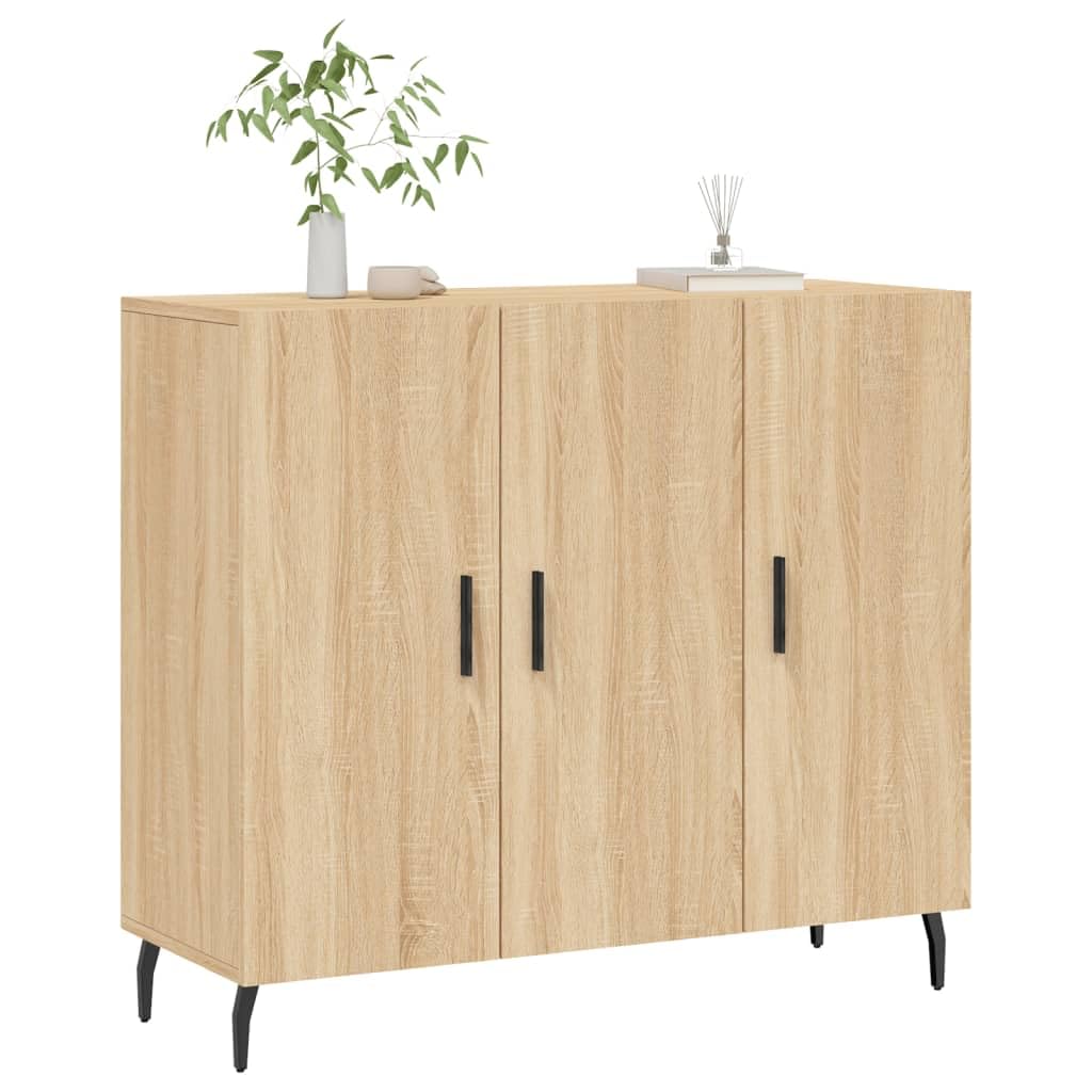 Kredens dąb Sonoma komoda szafka do sypialni biura 90 x 34 x 80 cm materiał drewnopochodny