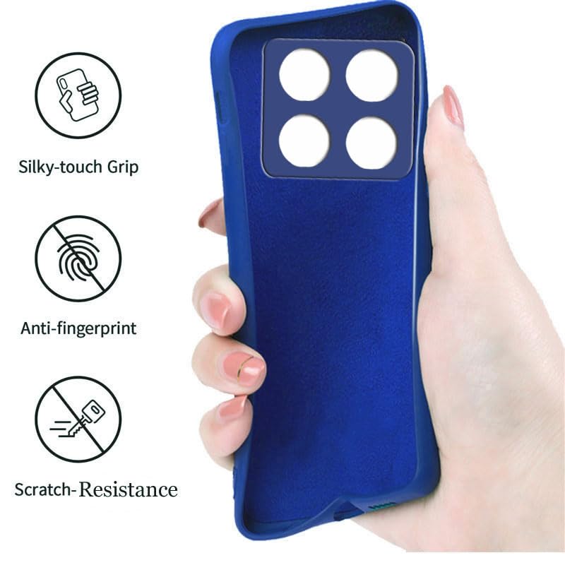 Image of A rtistque Liquid Silicone Back Cover Case for Poco X6 Pro 5G Shockproof TPU Soft Flexible with Camera Protection - Blue