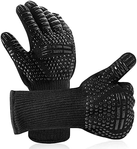 Guantes De Barbacoa Resistentes Al Calor - Piel Sintética, Ajustables, Para Horno, Freír Y Asar
