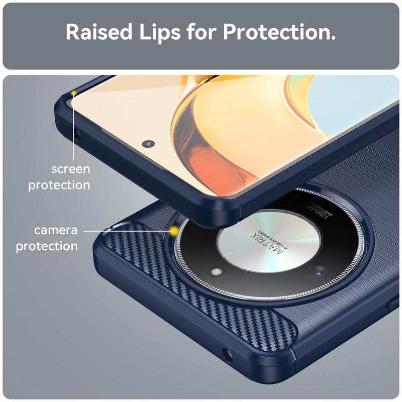 Image of Hybrid Carbon Fiber Back Case for Honor X9B (Blue)