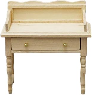 Desk Vanity Miniature Writing Table 1: 12 Dollhouse Furniture Miniature Desk Model for Dollhouse Bedroom Study Room Furniture Diy Miniature Accessories Kids Furniture