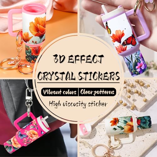 50% Off Mini UV DTF Keychain Wraps - 8 Flower Transfers for DIY Crafts - Image 6