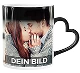 SpecialMe® Zaubertasse Herzhenkel Farbwechsel Tasse mit eigenem Foto Geschenkideen Liebe personalisierte Geschenke weiß Magic-Herz-Tasse