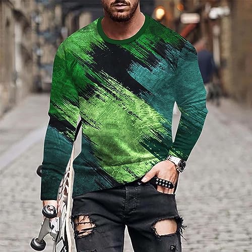 Camisetas de cuello redondo para hombre, playera deportiva de gimnasio para hombre, manga larga, imp