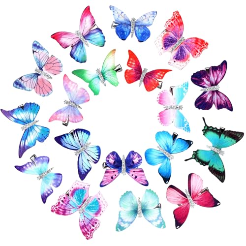 Barrettes papillon paillettes Boao : lot de 18 pinces à cheveux brillantes