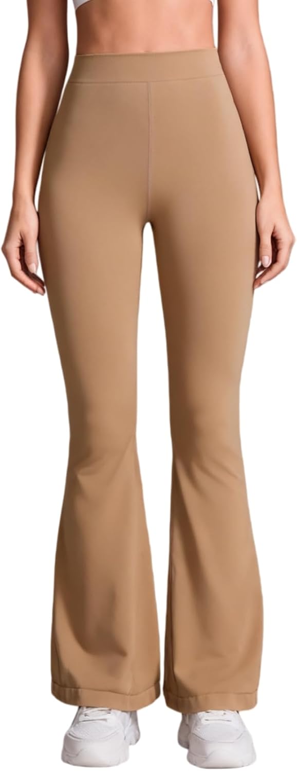 Women's Crossover Flare Leggings-High Waisted Bootcut Yoga Pants,Soft Tummy Control Pants for Work Casual Lounge