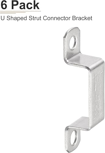 Miniatura 6 de DTGN Soporte de conector de puntal en forma de U de 0.709 in x 1.634 in (InnerHxInnerW) - Paquete de 6 - Bueno para fijación de tuberías en el hogar