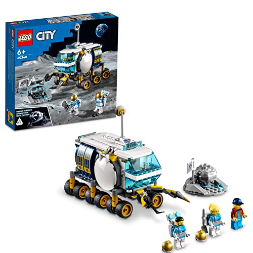 LEGO City Rover Lunare, Modello di Veicolo Spaziale Giocattolo Ispirato alla Base della NASA con 3 Minifigure di Astronauti, Giochi per Bambini e Bambine da 6 Anni, Idea Regalo di Compleanno 60348