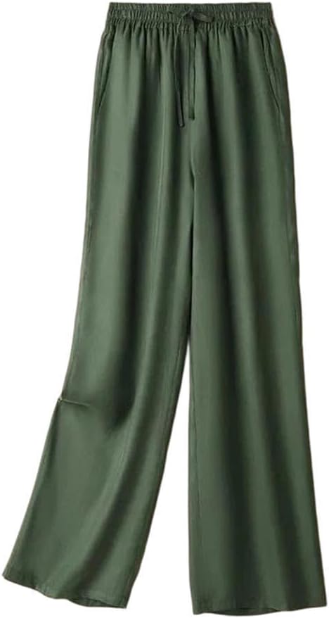 Women's Wide Leg Pants High Waist Straight Casual Daily Spring Summer Trousers