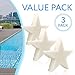 IMPRESA Scum Star Swimming Pool & Hot Tub Oil Absorbing Sponge - 3-Pack, White Star - Spa Scum Absorber & Skimmer Sponge - Pool Accessories - Made in USA