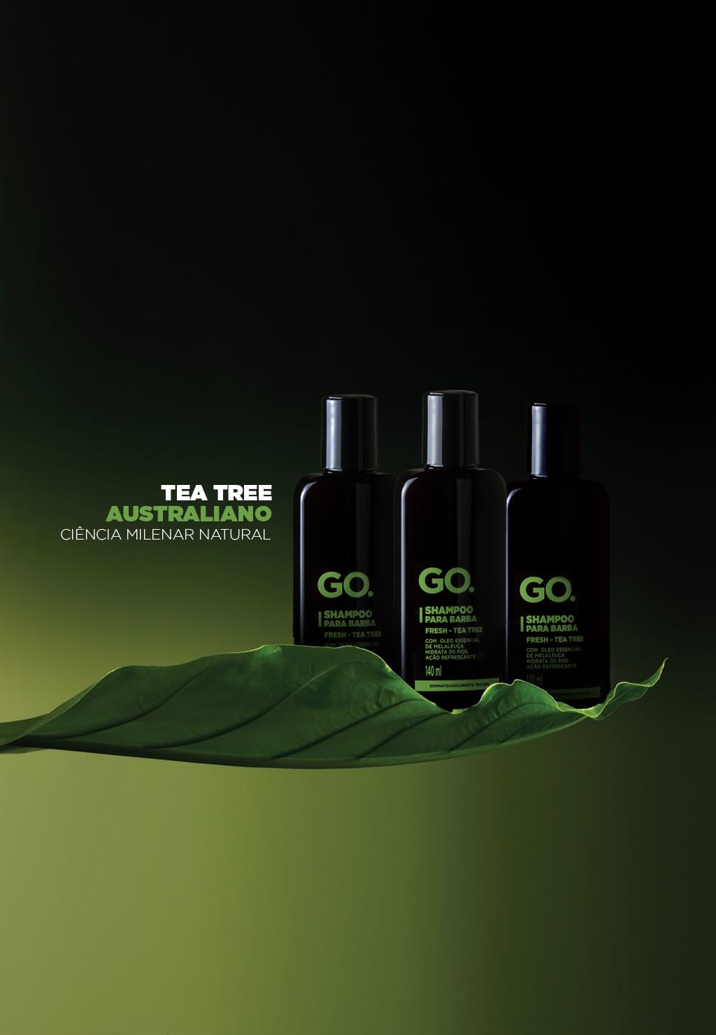 GO. Man Go Shampoo Para Barba Tea Tree 140Ml Gocqo | Amazon.com.br