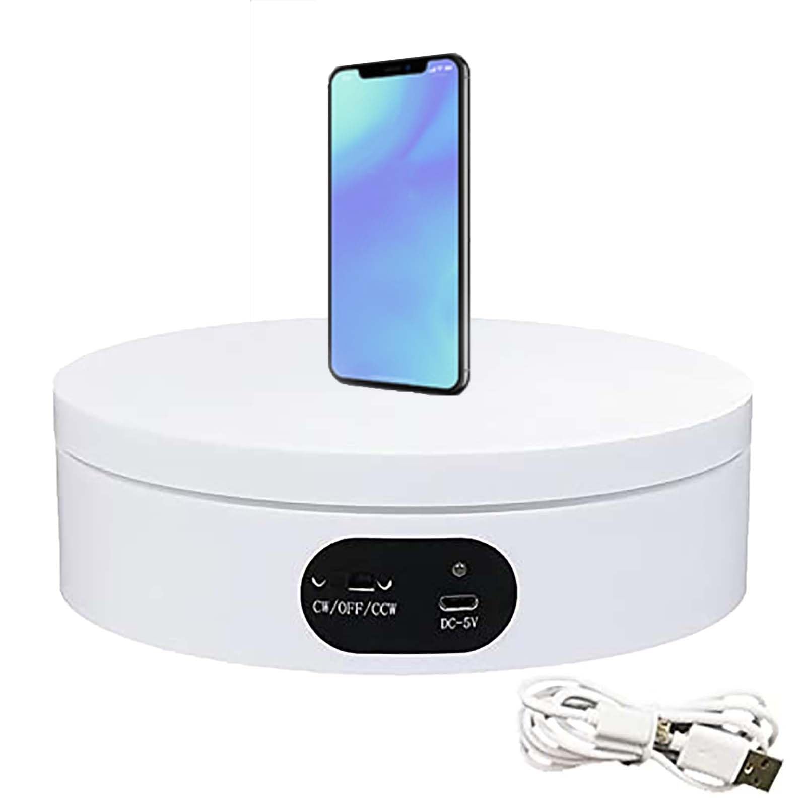 LLBMmm Professional Electric Turntable, 360 Degree Rotating Turntable, Load 2 Kg, Rotational Speed: 15s/r, Two-Way Rotation, Low Noise, for Watches, Digital Products ,120mm