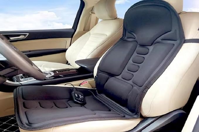 Mishrit Full Back Massager Sheet | Body Massage Chair Pad | Vibrator Massage Pads With Remote Controller | Pain Relief Massager Sheet With Heat Compression (Pack of 1), Black Mishrit Full Back Massager Sheet | Body Massage Chair Pad | Vibrator Massage Pads With Remote Controller | Pain Relief Massager Sheet With Heat Compression (Pack of 1), Black