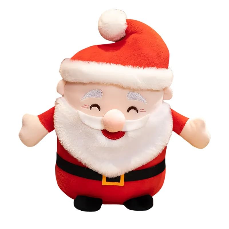 Image of Tickles Santa Claus Smiling Beard Look Soft Stuffed Plush Toy for Kids Boys & Girls Christmas Day (Size: 20 cm Color: Red)
