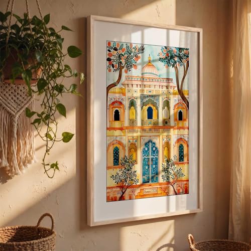 Image of kotart Madhubani Art Wall Painting Traditional Home Decoration With Frame For Living Room Bed Room Hotel Wall Decor Digital Reprint (19x25 inch)