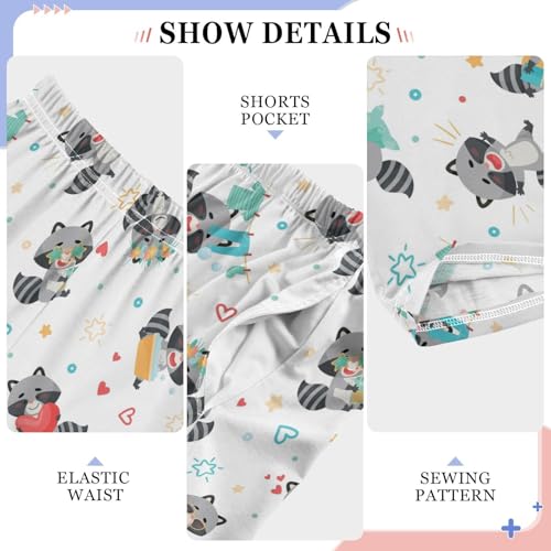 Raccoon and Love Boys Long Pants Soft Trousers Elastic Waist Kids Lounge Bottoms with Pockets S-XL4