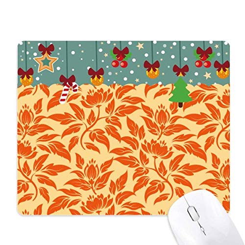 Tapis de souris antidérapant floral orange doré en caoutchouc pour éviter les glisses
