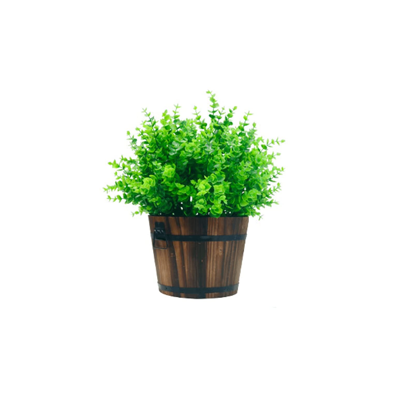Plante artificielle en pot de bois pour décoration de table