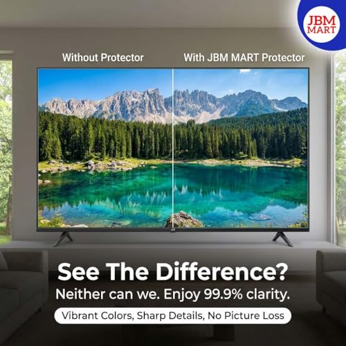 Image of JBM MART 49 Inch TV Screen Protector - Tempered Glass Guard, 9H Hardness, Scratch resistance, Crystal Clear | 3 mm Thickness