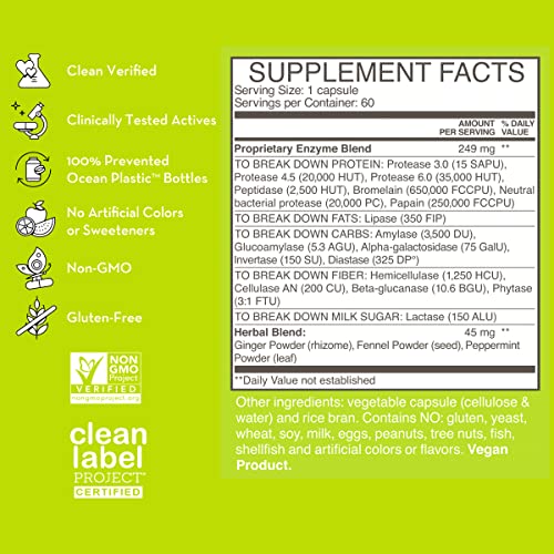 HUM Flatter Me Digestive Enzymes for Bloated Belly Relief Ginger