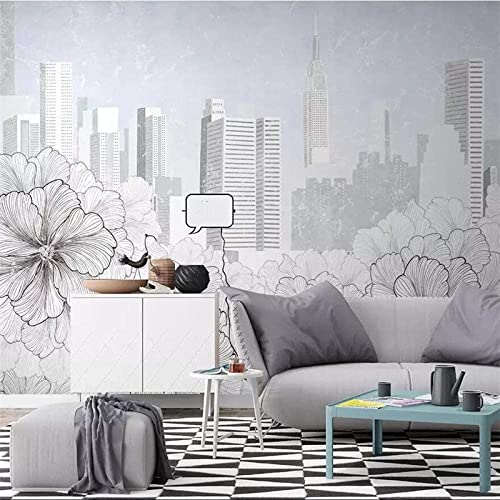 Papier peint 3D fleurs architecturales géométriques décor mural salon 300x210