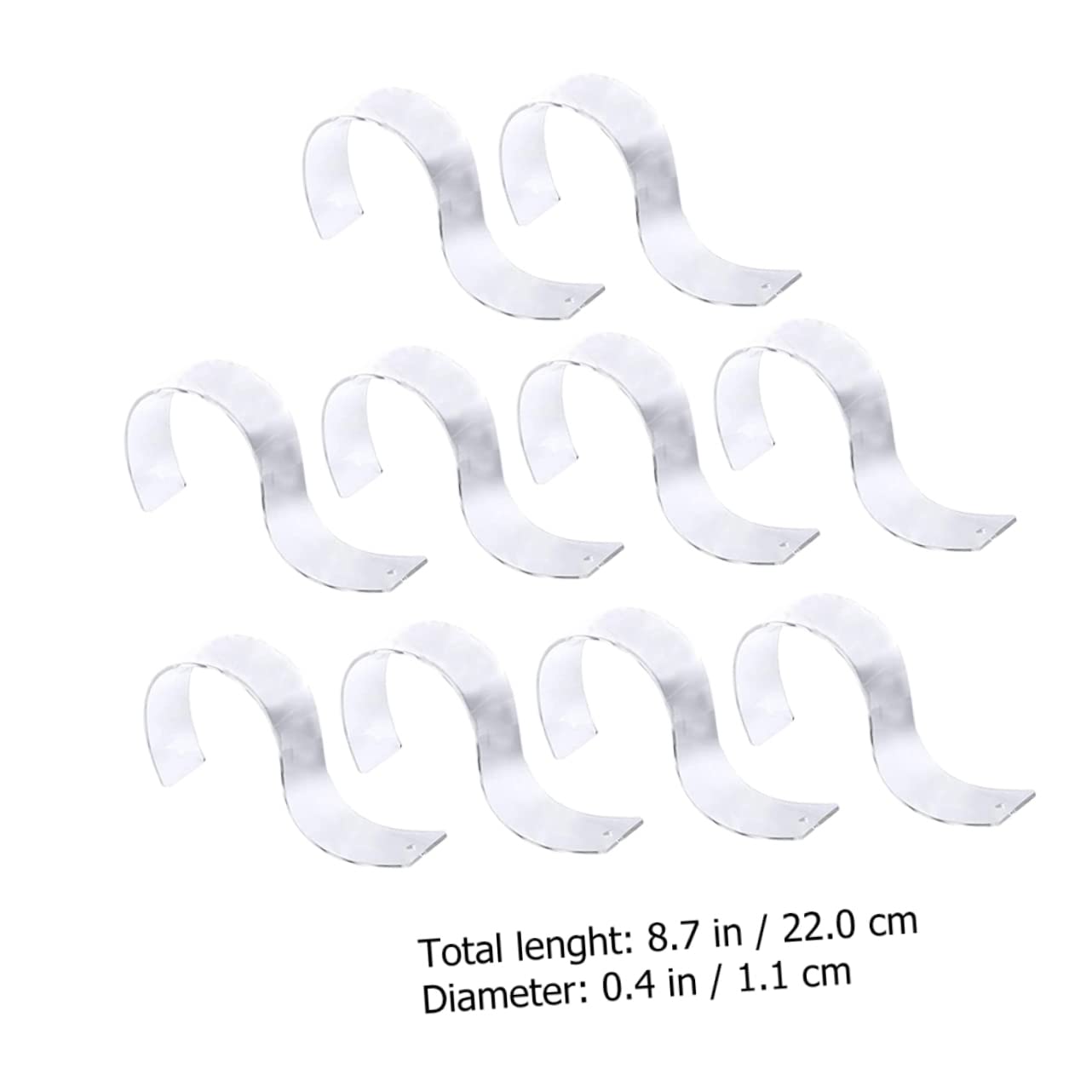 FONDOTIN Versatile Belt Acrylic Stands 10pcs S-Shaped Belt Rack Display Racks for Craft Shows