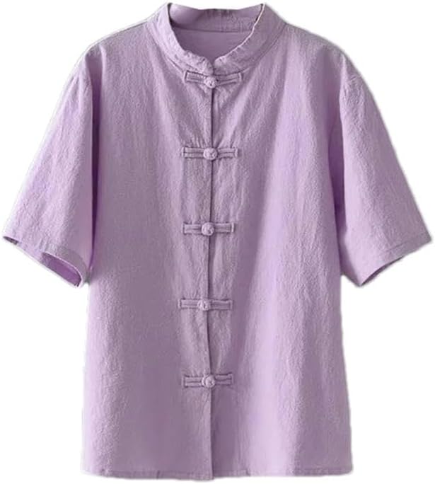 Chinese Style Cotton Linen Tai Chi Button Cotton Top Women Vintage China Traditional Shirt Pants Set Loose Casual Tang Suit