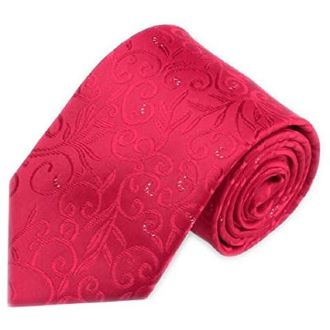 Soophen Men's Dot Woven Microfiber Men's Tie - Red Cover