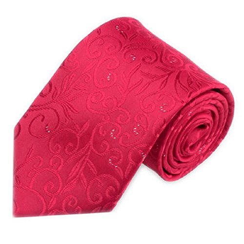 Soophen Men's Dot Woven Microfiber Men's Tie - Red