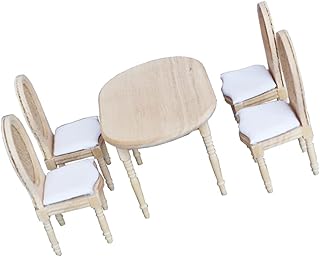 COHEALI 1 Conjunto De Mesa E Cadeiras Para Casa De Bonecas Mini Casa De Bonecas Brinquedos Retrô Móveis Para Casa De Bonecas Móveis Para Bonecas Em Miniatura Mesa E Cadeira Vintage