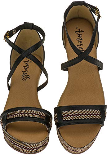 Sandalia Lumiss Anabela M5 (34, Preto)