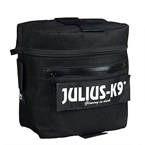 Julius-K9, 1622NT, Bolsos Laterales para K9-Powerharness, Negro, Tamaño 1-2